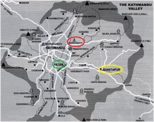 Carte de la vallée de Kathmandu
