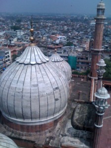 Old Delhi vu de la mosquée Jama Masjid