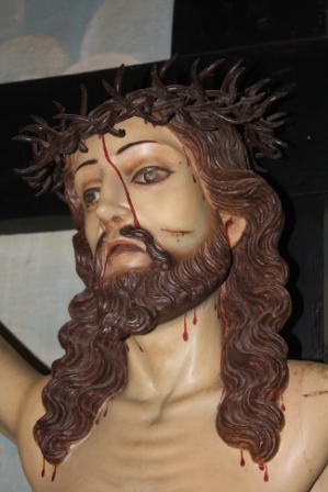 The Jesus Christ with open eyes in the Chapel of St. Sebastian
